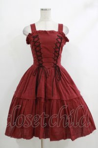 ATELIER PIERROT / Midnight Reverie gauzeジャンパースカート F ワイン H-25-10-16-1005-EL-OP-KB-ZH