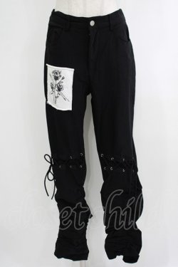 画像1: NieR Clothing / ギャザーパンツ  黒 H-25-10-16-1042-PU-PA-KB-ZH