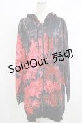 NieR Clothing / 総柄ZIPパーカー  黒 H-25-10-16-1045-PU-TO-KB-ZH