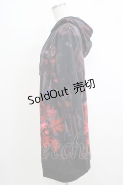 画像2: NieR Clothing / 総柄ZIPパーカー  黒 H-25-10-16-1045-PU-TO-KB-ZH
