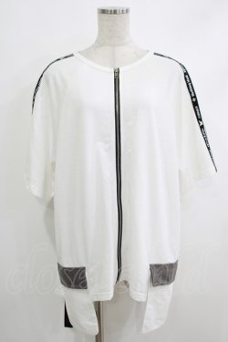 画像1: NieR Clothing / ZIP半袖カーディガン  白 H-25-10-16-1047-PU-TO-KB-ZH