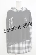 NieR Clothing / チェック切替プルパーカー  黒 H-25-10-16-1048-PU-TO-KB-ZH