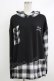 画像1: NieR Clothing / チェック切替プルパーカー  黒 H-25-10-16-1048-PU-TO-KB-ZH (1)
