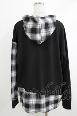 画像3: NieR Clothing / チェック切替プルパーカー  黒 H-25-10-16-1048-PU-TO-KB-ZH