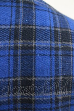 画像4: NieR Clothing / チェック切替ZIPブルゾンカーデ  黒×青 H-25-10-16-1049-PU-TO-KB-ZH