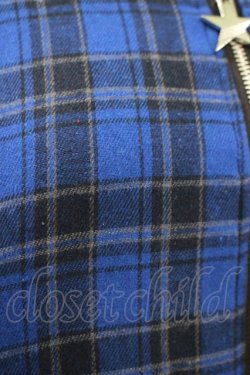 画像5: NieR Clothing / チェック切替ZIPブルゾンカーデ  黒×青 H-25-10-16-1049-PU-TO-KB-ZH