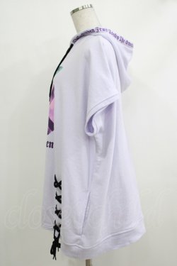 画像2: LISTEN FLAVOR / 禁断の果実レースアップビッグパーカーワンピ  LAVENDER H-25-10-16-1051-PU-OP-KB-ZH