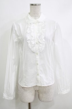 画像1: Shirley Temple / レースフリルブラウス 160 白 H-25-10-16-1056-ET-BL-KB-ZH