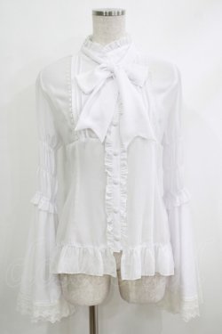 画像1: ATELIER PIERROT / Stand Collar Princess Sleeve Blouse  白 H-25-10-16-1057-EL-BL-KB-ZH