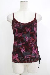 ALGONQUINS / 蝶プリントキャミソール  赤 H-25-10-16-1067-AL-TO-KB-ZT023