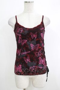 ALGONQUINS / 蝶プリントキャミソール  赤 H-25-10-16-1067-AL-TO-KB-ZT023