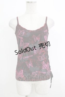 画像1: 【SALE】ALGONQUINS / 蝶プリントキャミソール  赤 H-25-10-16-1067-AL-TO-KB-ZT023