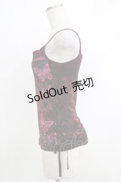 画像2: 【SALE】ALGONQUINS / 蝶プリントキャミソール  赤 H-25-10-16-1067-AL-TO-KB-ZT023