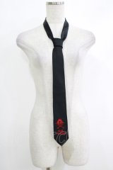 BPN / ロゴ刺繍ネクタイ  黒 H-25-10-16-1069-GO-ZA-KB-ZH