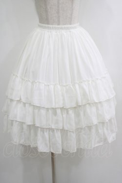 画像1: ATELIER PIERROT / Three-Tiered Ruffle Chiffon Skirt  ホワイト H-25-10-16-1007-EL-SK-KB-ZH