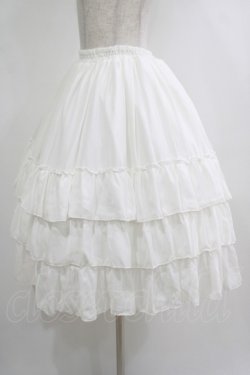 画像2: ATELIER PIERROT / Three-Tiered Ruffle Chiffon Skirt  ホワイト H-25-10-16-1007-EL-SK-KB-ZH
