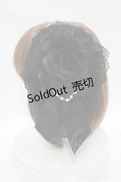 画像2: ATELIER PIERROT / 薔薇レースカチューシャ  ブラック H-25-10-16-1075-EL-AC-KB-ZH