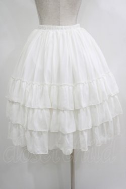画像3: ATELIER PIERROT / Three-Tiered Ruffle Chiffon Skirt  ホワイト H-25-10-16-1007-EL-SK-KB-ZH