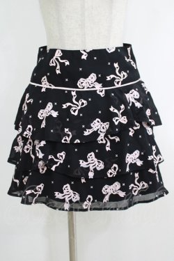 画像1: MILK / シルエットRibbonスカート  ブラック H-25-10-16-1021-ML-SK-KB-ZH