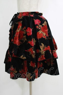 画像2: BPN / 薔薇プリント別珍スカート M 黒 H-25-10-16-1022-GO-SK-KB-ZH