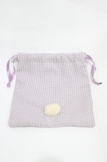 画像2: Maison de FLEUR / 《Easter》ラビット刺繍巾着  ラベンダー H-25-10-16-020-LO-ZA-NS-ZH (2)
