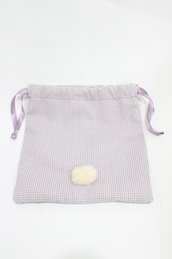 画像2: Maison de FLEUR / 《Easter》ラビット刺繍巾着  ラベンダー H-25-10-16-020-LO-ZA-NS-ZH