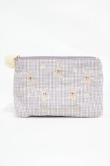 Maison de FLEUR / 《Easter》ラビット刺繍ポーチ  ピンク H-25-10-16-024-LO-ZA-NS-ZH