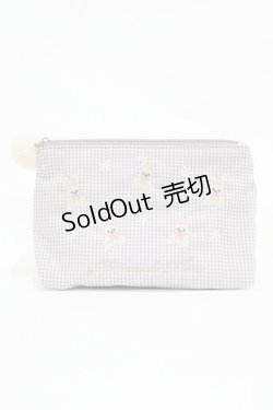 画像1: Maison de FLEUR / 《Easter》ラビット刺繍ポーチ  ピンク H-25-10-16-024-LO-ZA-NS-ZH