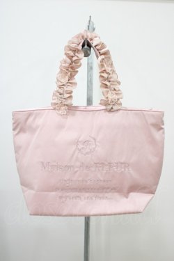 画像1: Maison de FLEUR / 桜モチーフフリルハンドルトートプチバッグ  ピンク H-25-10-16-025-LO-BG-NS-ZH