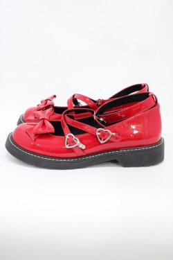 画像2: DearMyLove / クロスベルトリボンローヒール姫パンプス 24.0cm レッドエナメル H-25-10-16-003-EL-SH-NS-ZH