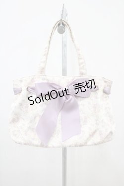 画像1: Maison de FLEUR / サテン花柄プリントトートバッグ  オフ/ラベンダー H-25-10-16-027-LO-BG-NS-ZH