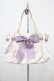画像1: Maison de FLEUR / サテン花柄プリントトートバッグ  オフ/ラベンダー H-25-10-16-027-LO-BG-NS-ZH (1)
