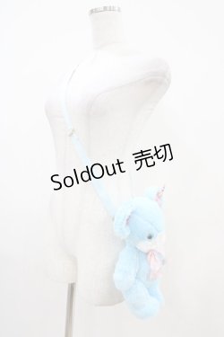 画像2: Angelic Pretty / Toyboxはにかみベアーぬいぐるみポーチ  サックス H-25-10-16-028-AP-BG-NS-ZH