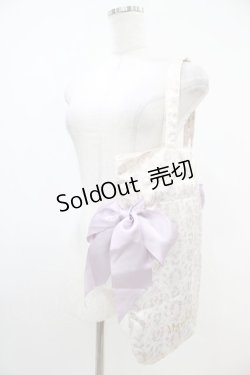 画像2: Maison de FLEUR / サテン花柄プリントダブルリボントートバッグ  オフ/ラベンダー H-25-10-16-030-LO-BG-NS-ZH