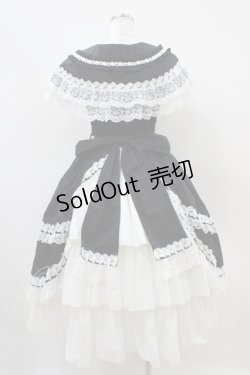 画像2: metamorphose / ケープ付きフリルジャンパースカート サイズ1 ブラック H-25-10-16-036-ME-OP-NS-ZH