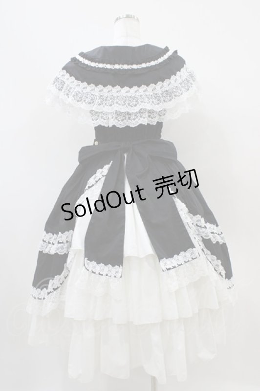 画像2: metamorphose / ケープ付きフリルジャンパースカート サイズ1 ブラック H-25-10-16-036-ME-OP-NS-ZH (2)