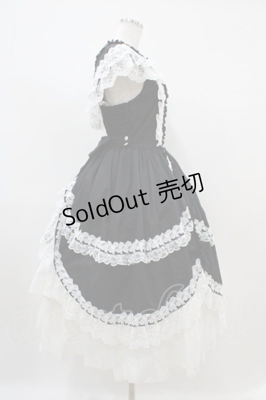 画像3: metamorphose / ケープ付きフリルジャンパースカート サイズ1 ブラック H-25-10-16-036-ME-OP-NS-ZH (3)