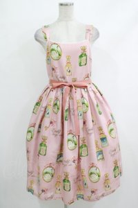 Emily Temple cute / Revivalノースリーブワンピース M Swan Perfume柄ピンク H-25-10-17-1001-ET-OP-KB-ZH