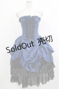 ATELIER PIERROT / Bustle Corset Dress[Rose Jacquard]  ネイビー H-25-10-17-1027-EL-OP-KB-ZH
