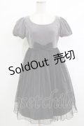 Emily Temple cute / ドットチュール別珍ワンピース  グレー H-25-10-17-1033-ET-OP-KB-ZH
