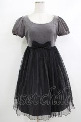 Emily Temple cute / ドットチュール別珍ワンピース  グレー H-25-10-17-1033-ET-OP-KB-ZH