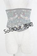 abilletage / Designer’s fabric seriesミニショートコルセット(イチゴ泥棒) サイズ4 ブルーグリーン H-25-10-17-1036-GO-ZA-KB-ZH