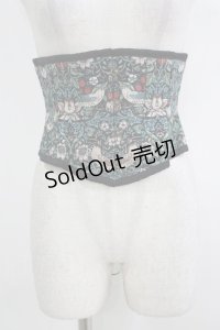 abilletage / Designer’s fabric seriesミニショートコルセット(イチゴ泥棒) サイズ4 ブルーグリーン H-25-10-17-1036-GO-ZA-KB-ZH