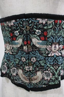 画像4: abilletage / Designer’s fabric seriesミニショートコルセット(イチゴ泥棒) サイズ4 ブルーグリーン H-25-10-17-1036-GO-ZA-KB-ZH