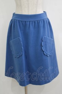 Jane Marple / スカラップポケットウールスカート  ブルー H-25-10-17-1038-JM-SK-KB-ZH