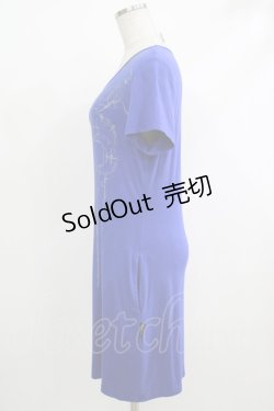 画像2: Ozz Croce / プリント刺繍カットソーワンピース  ブルー H-25-10-17-1044-OO-OP-KB-ZT159