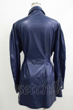 画像3: CuLLt / LEATHER JACKET ONEPIECE  ネイビー H-25-10-17-1053-PU-OP-KB-ZH