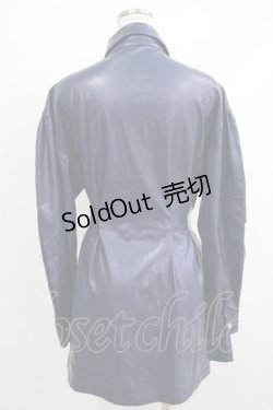 画像3: CuLLt / LEATHER JACKET ONEPIECE  ネイビー H-25-10-17-1053-PU-OP-KB-ZH