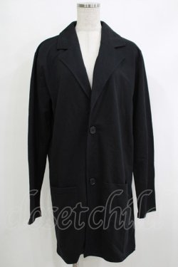 画像1: NieR Clothing / バックプリントロングカットジャケット  黒 H-25-10-17-1056-PU-JA-KB-ZH