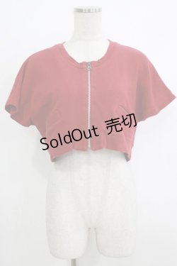 画像1: Jane Marple Dans Le Salon / ショートZIPカーデ  赤 H-25-10-17-1058-JM-TO-KB-ZH